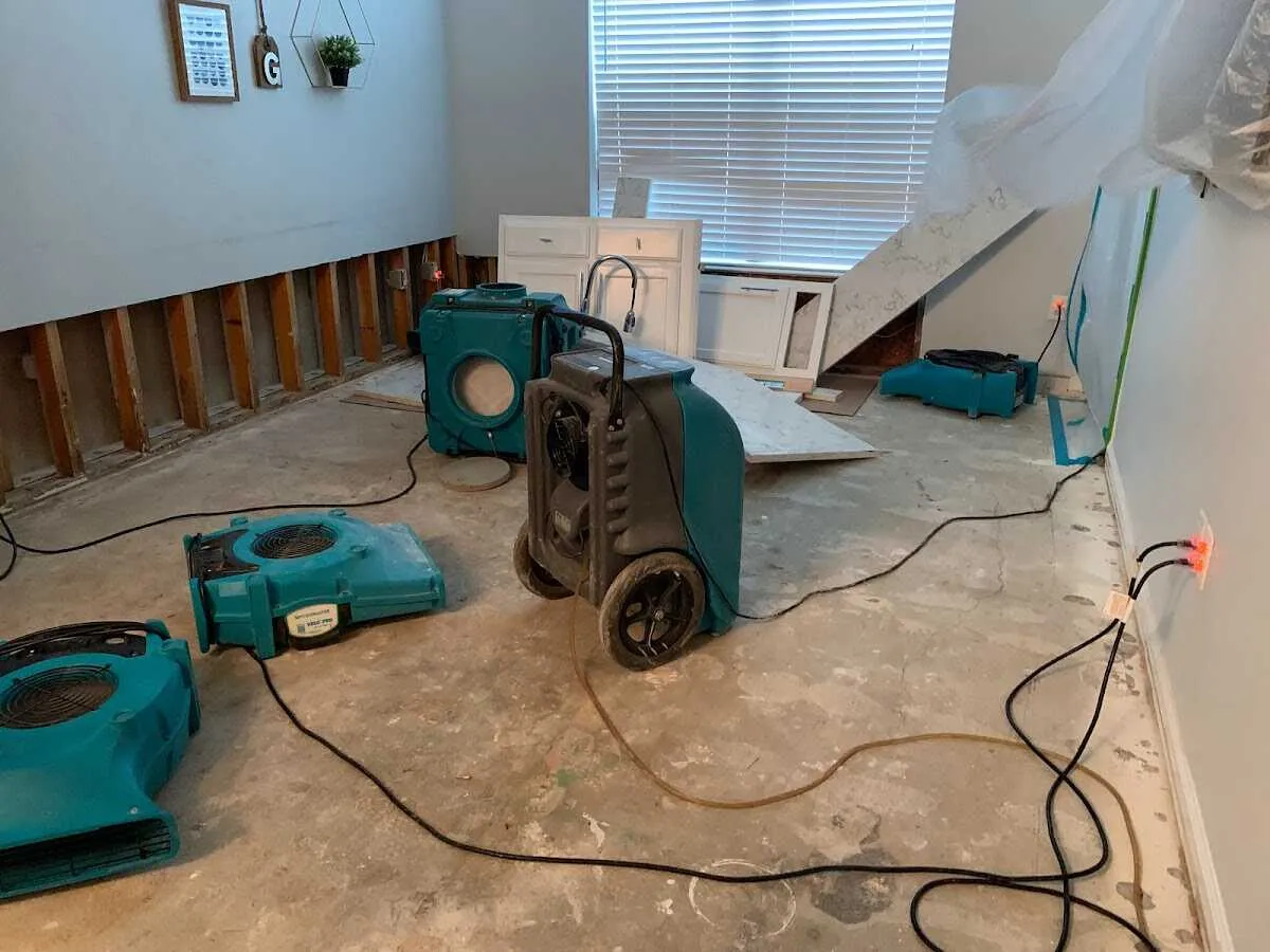 Dehumidifier in flood-cut room for Water Extraction & Removal in Belle Plaine